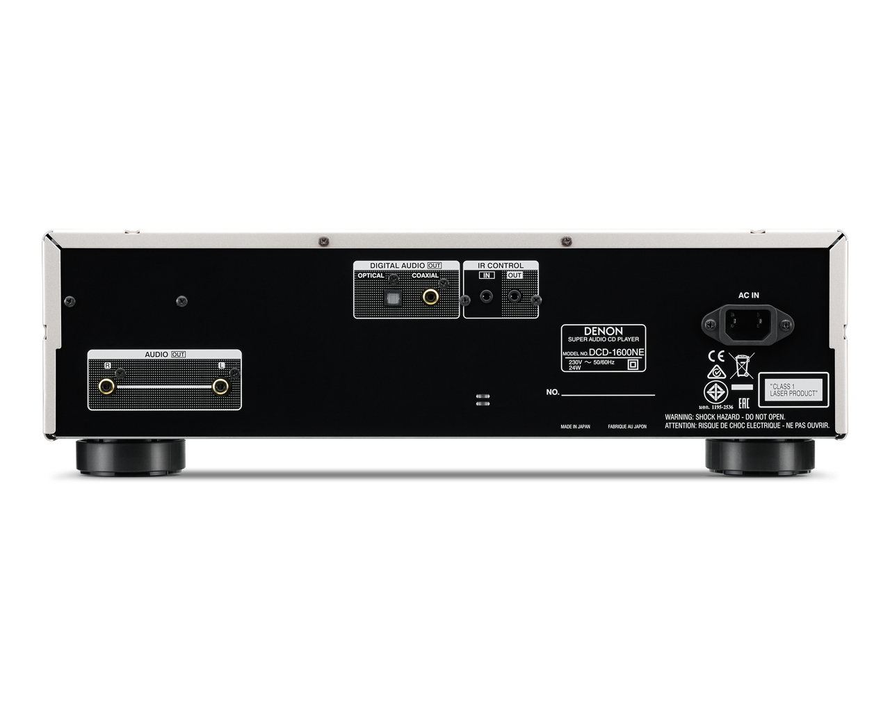 Reproductor CD - Denon DCD 1600NE, 117 dB, Procesamiento AL32, Modo Pure Direct, Plata