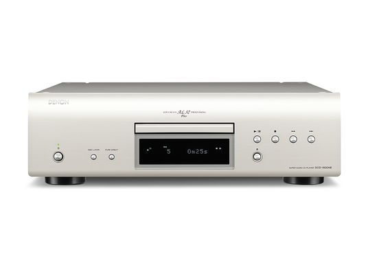 Reproductor CD - Denon DCD 1600NE, 117 dB, Procesamiento AL32, Modo Pure Direct, Plata