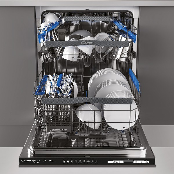Lavavajillas integrable- Candy Brava CELDIMN 4D622PB, 16 servicios, 9 programas, WIFI, 3a bandeja, Inox
