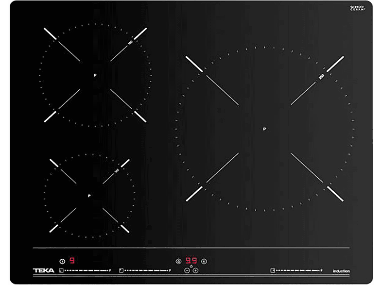 Placa Teka Ibc63bf100 Induccion 3 Fuegos 60cms Cristal Negro Sin Marco Fuego  De 30 Cm Touch Control 112520031