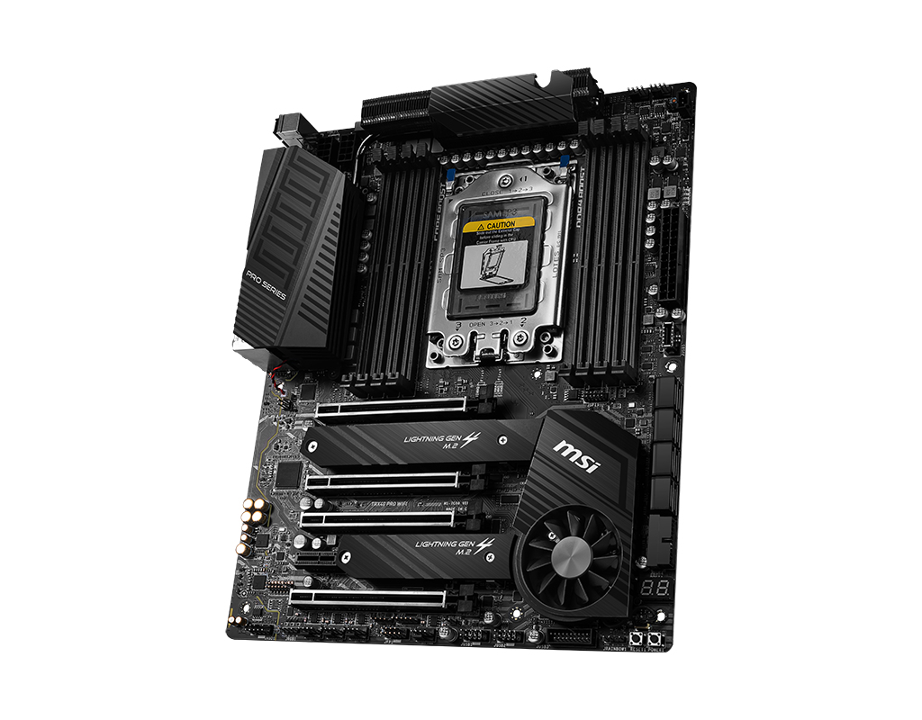 Placa base - MSI TRX40 PRO WIFI, ATX, AMD TRX40, sTRX4, 8 x DDr4, Negro