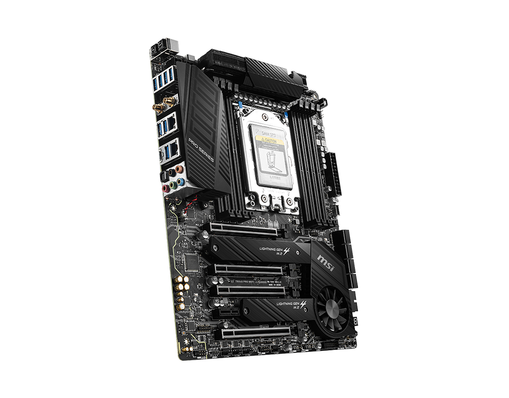 Placa base - MSI TRX40 PRO WIFI, ATX, AMD TRX40, sTRX4, 8 x DDr4, Negro