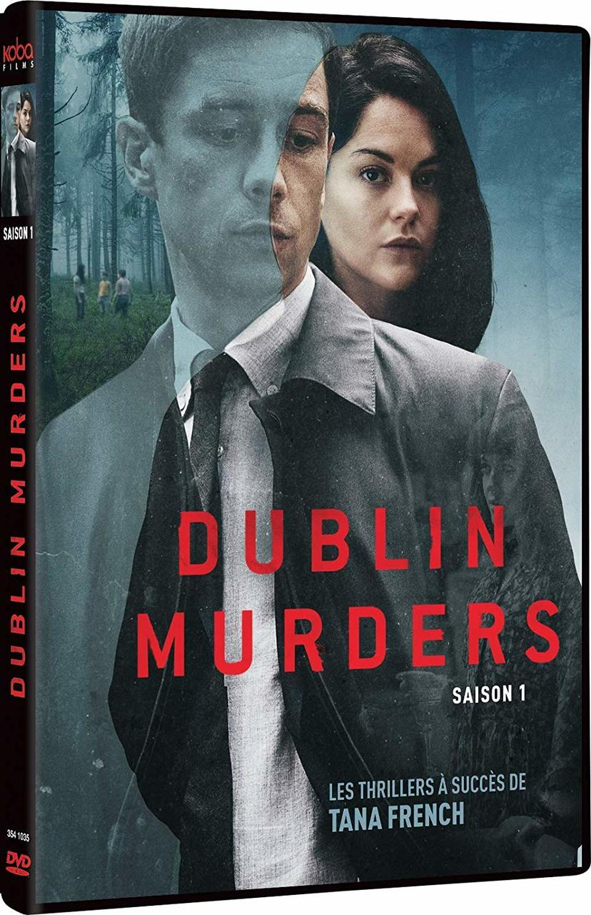 Dublin Murders DVD-hoes, twee personen, de titel en een donkere achtergrond.