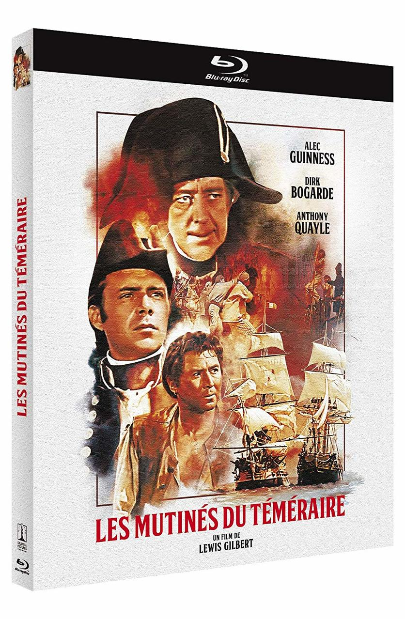Blu-ray cover voor 'Les Mutinés du Téméraire' met illustraties van acteurs en een schip.