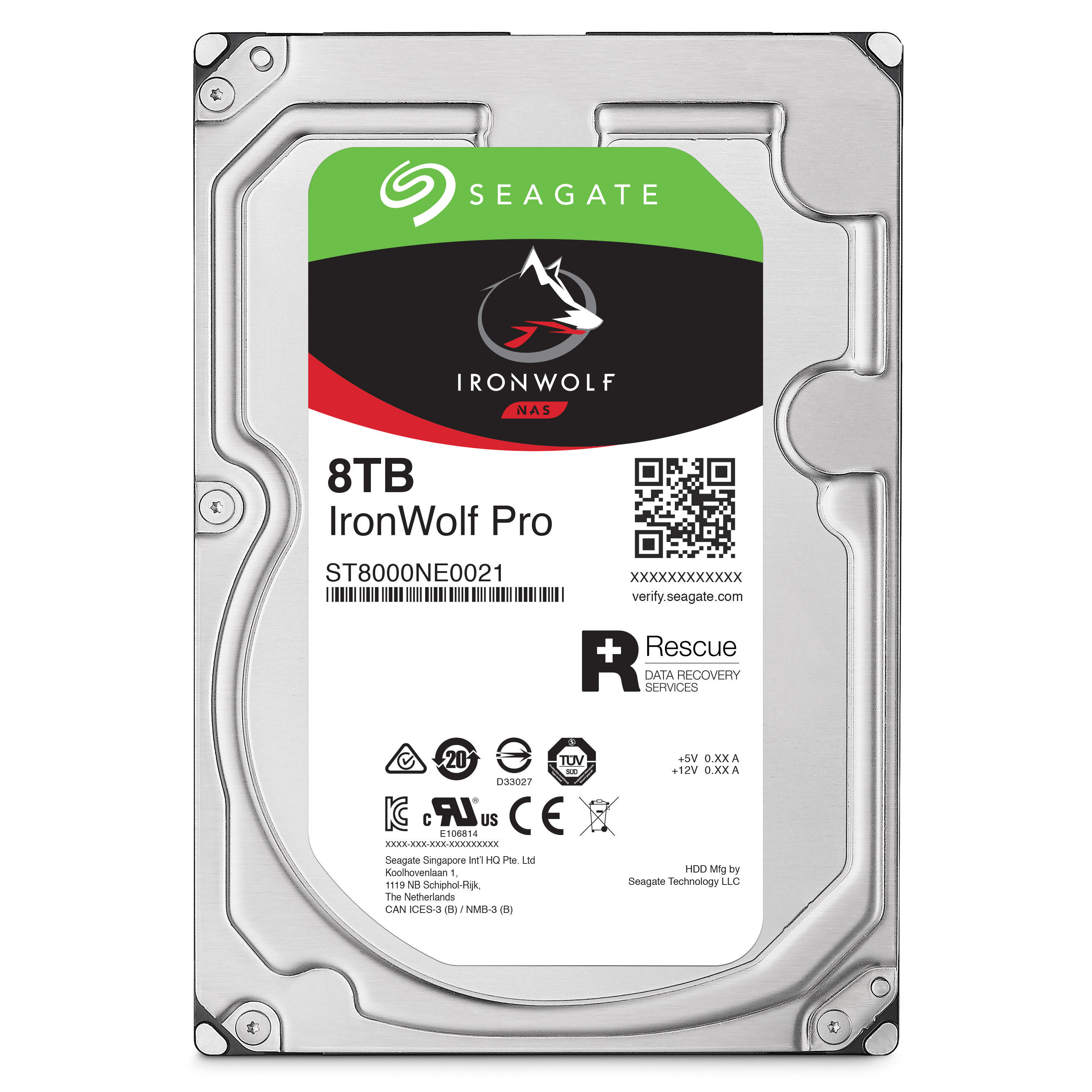 SEAGATE IronWolf Pro Festplatte Bulk, 8 TB HDD SATA 6 Gbps, 3,5 Zoll, intern