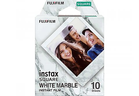 Película fotográfica - Fujifilm Instax Square White Marble, 10 películas instantáneas, Blanco