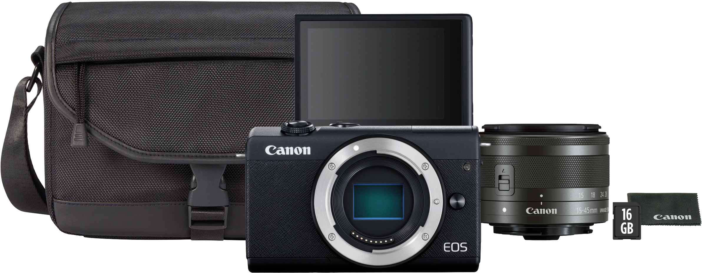 CANON Appareil photo hybride EOS M200 Noir Travel Kit (3699C040AA)