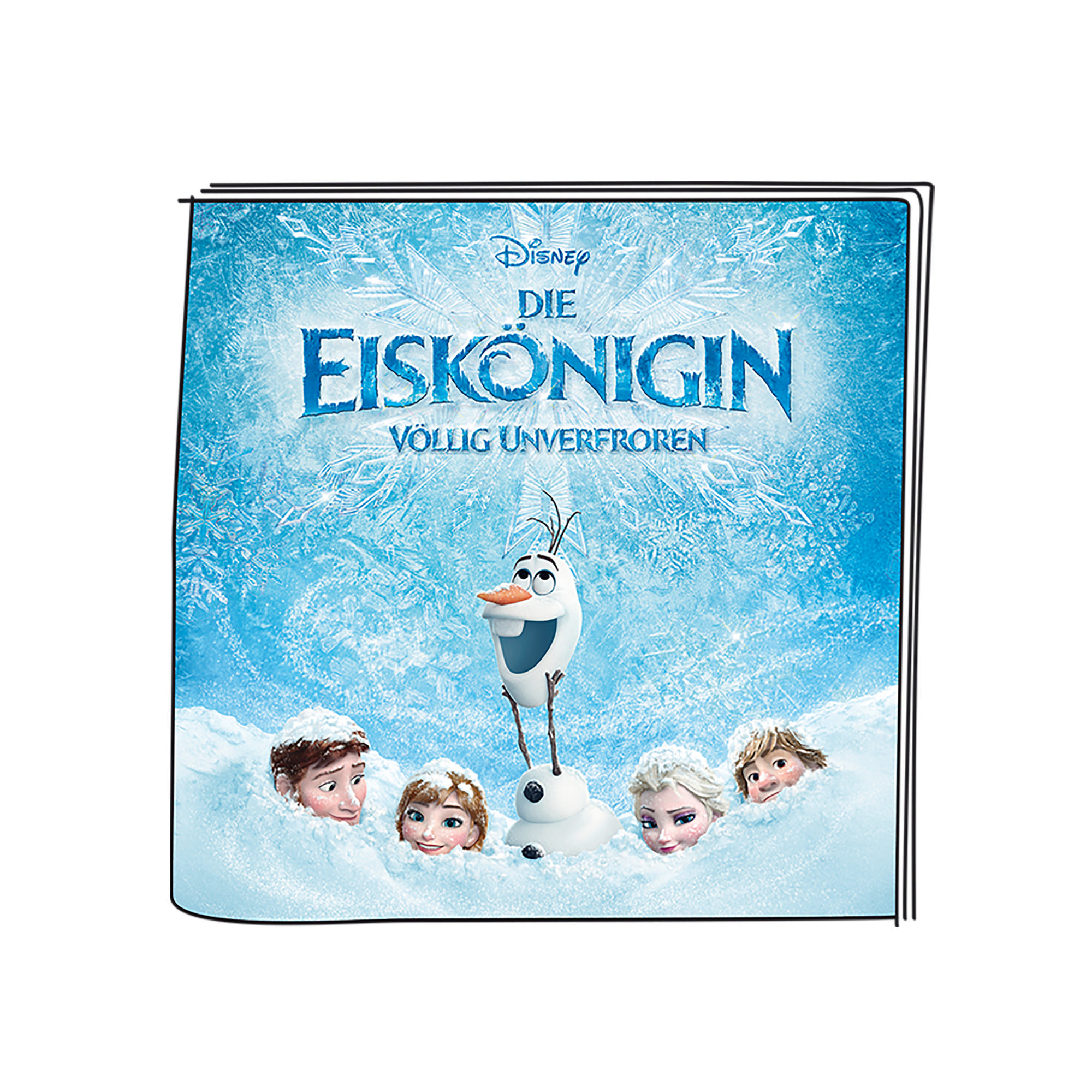 Buchcover für 'Frozen' auf Deutsch mit Charakteren im Schnee.