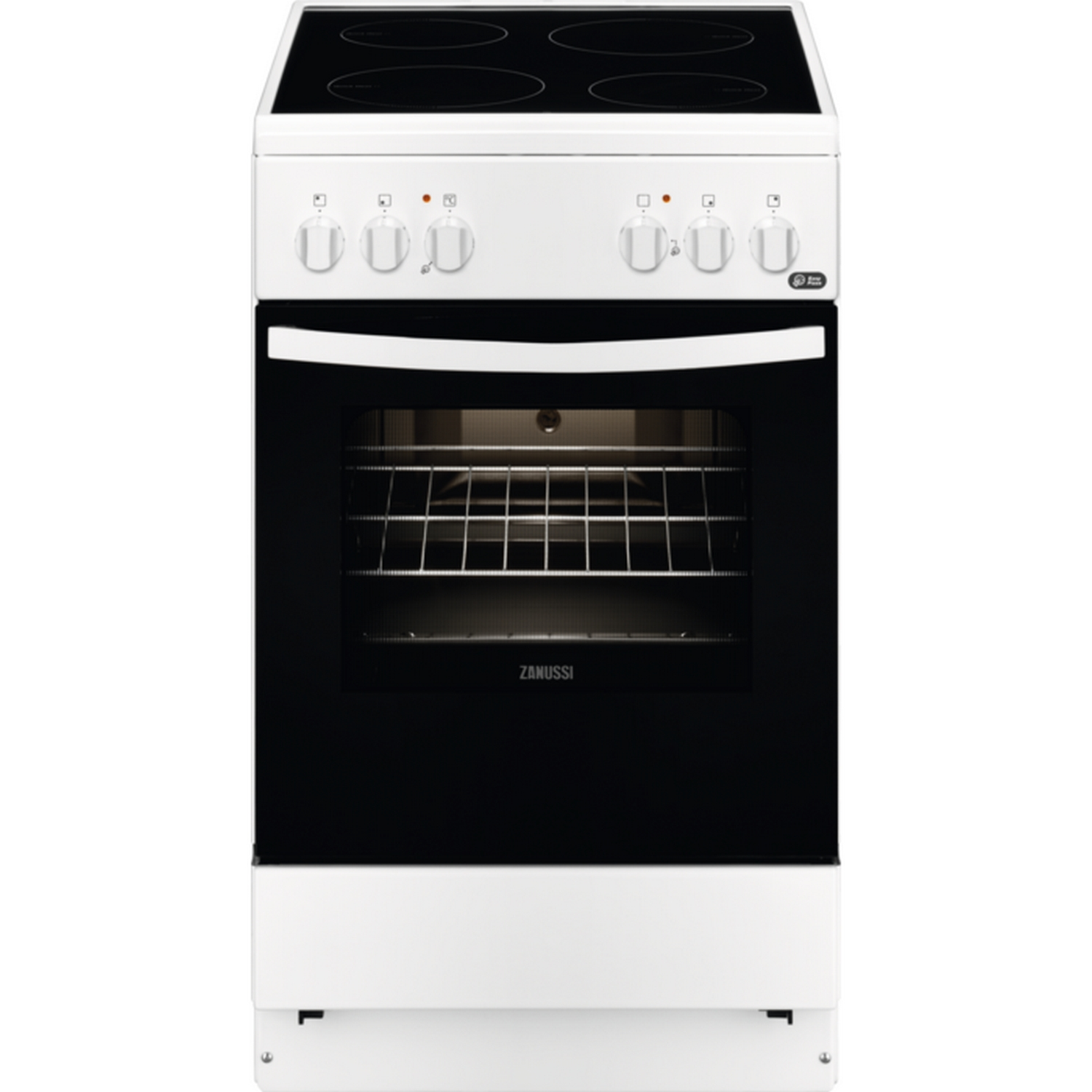 Cocina - Zanussi ZCV540G1WA, Vitrocerámica, Eléctrica, Horno, 5 programas, A, Blanco