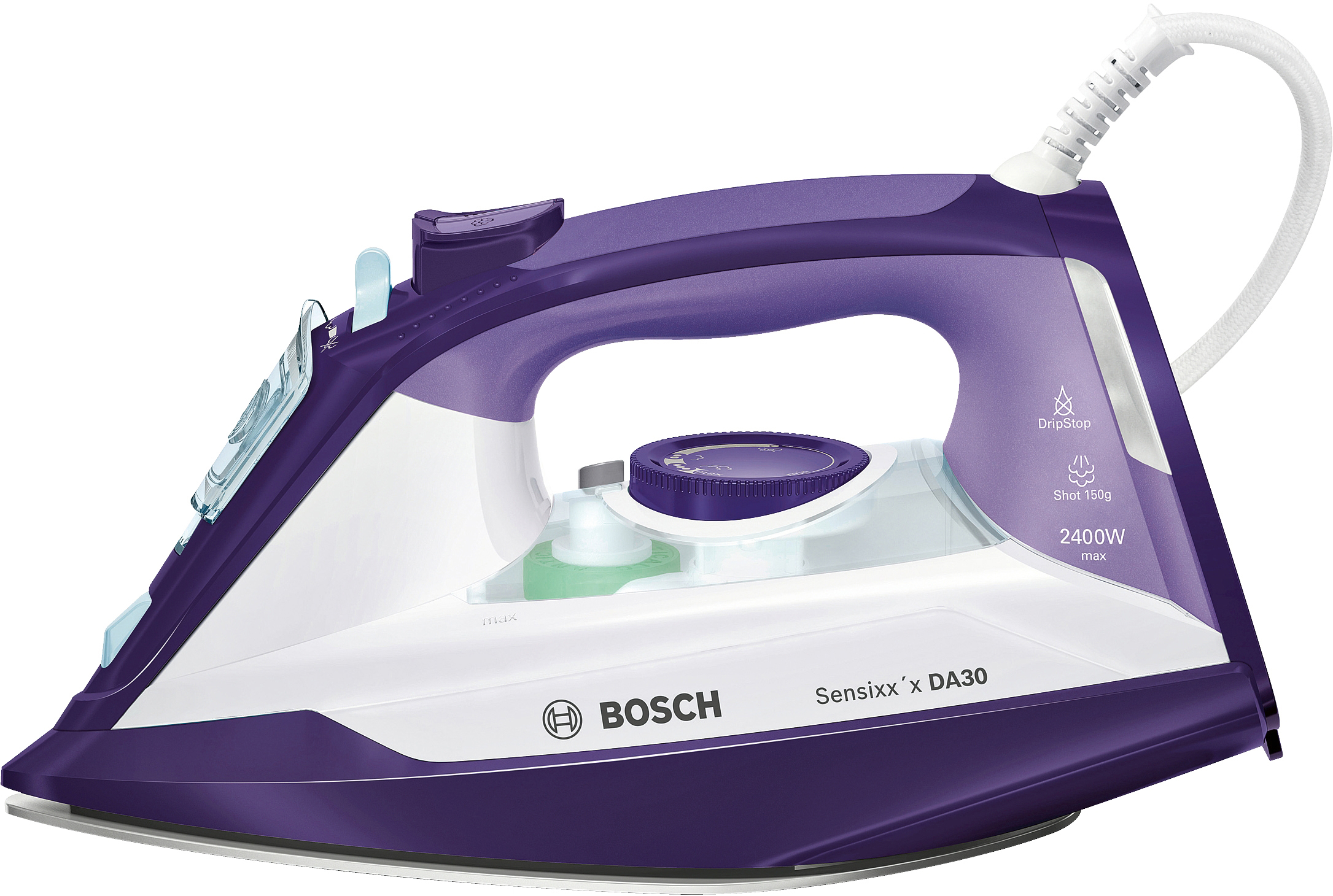 BOSCH TDA3024030 Sensixx'x DA30 Dampfbügeleisen (2400 Watt, Multidirektionale CeraniumGlissée Bügelsohle - faltenfreies Bügeln in alle Richtungen)
