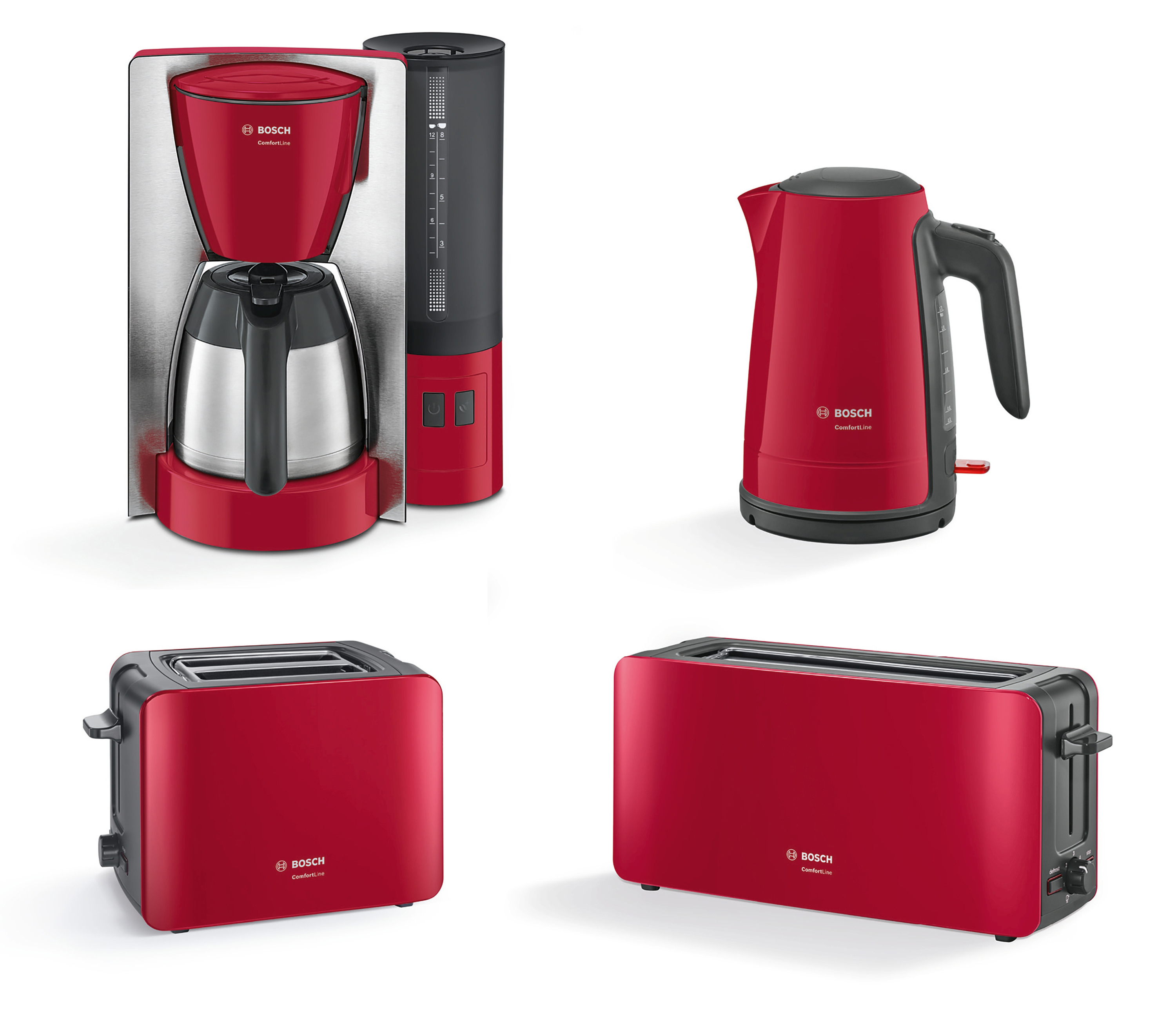 BOSCH TKA6A684 Kaffeemaschine Rot/Anthrazit