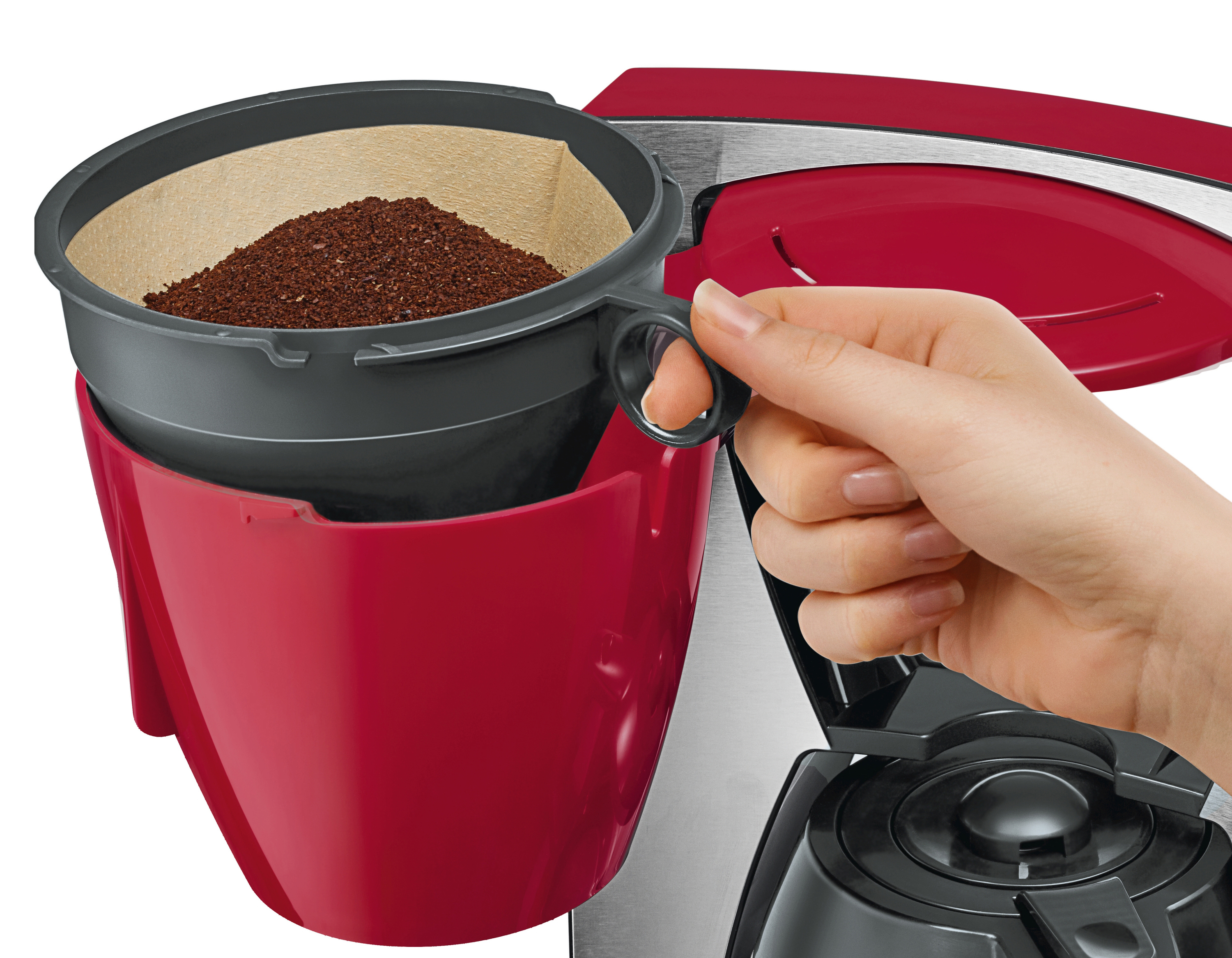 BOSCH TKA6A684 Kaffeemaschine Rot/Anthrazit