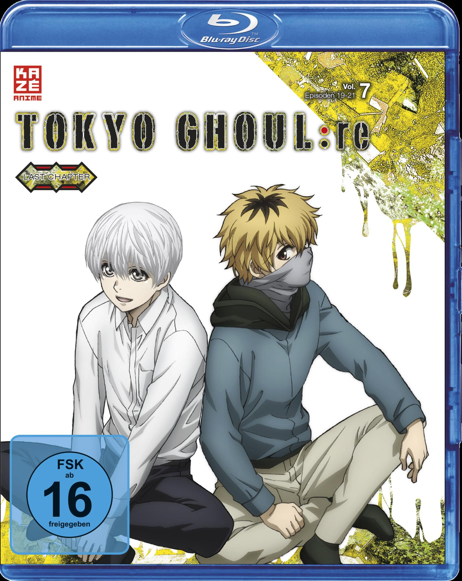Tokyo Ghoul:re Anime Blu-ray-Hülle mit zwei Charakteren und dem Titel.