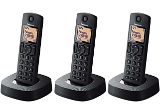 Teléfono | Panasonic KXTGC313SPB, Trio, LCD, Localizador, de Llamadas, ECO, Negro