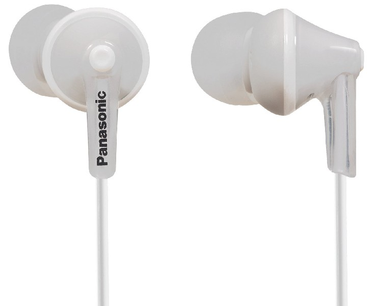 Auriculares botón - Panasonic RP-HJE125E-W Headphone, Sonido para Móvil, MP3/MP4, Imán Neodimio 9mm, Blanco