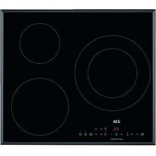 Placa inducción - AEG IKB6330SFB, 3 zonas, Zona grande 28 cm, Biselada, 60 cm, Negro