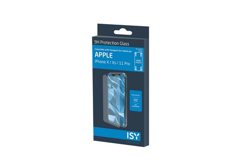 Protector pantalla  ISY IPG-5008-2D, Para Apple iPhone X, XS, 11 Pro, Cristal  templado, Transparente
