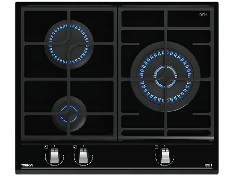 encimera cristal gas teka gbc 63010 3 quemadores gas natural butano