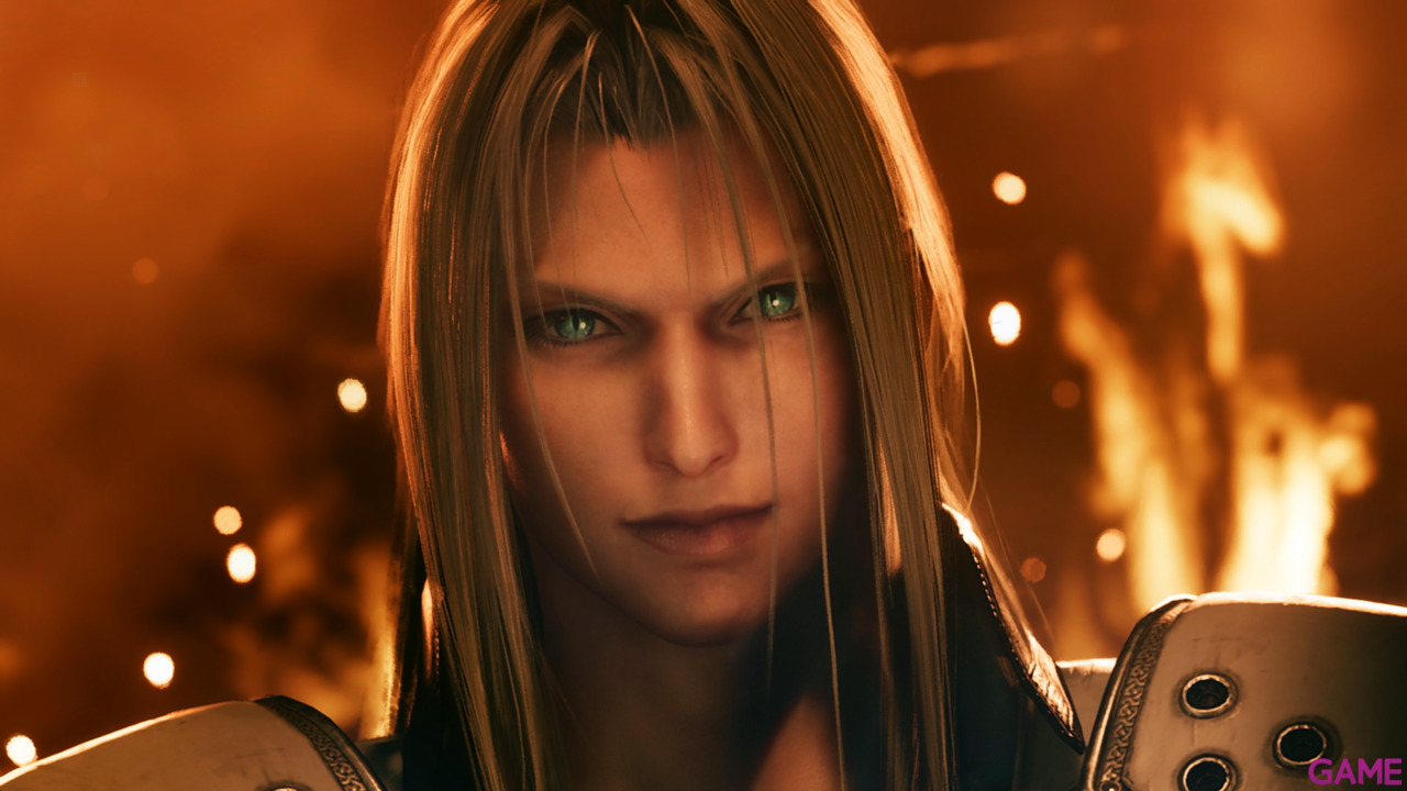 Un primer plano de Sephiroth de Final Fantasy VII Remake.