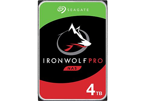 SEAGATE 4TB Festplatte IronWolf Pro NAS HDD +Rescue, 3.5 Zoll, Bis 220 MB/s, 7200rpm, 256MB Cache, Silber