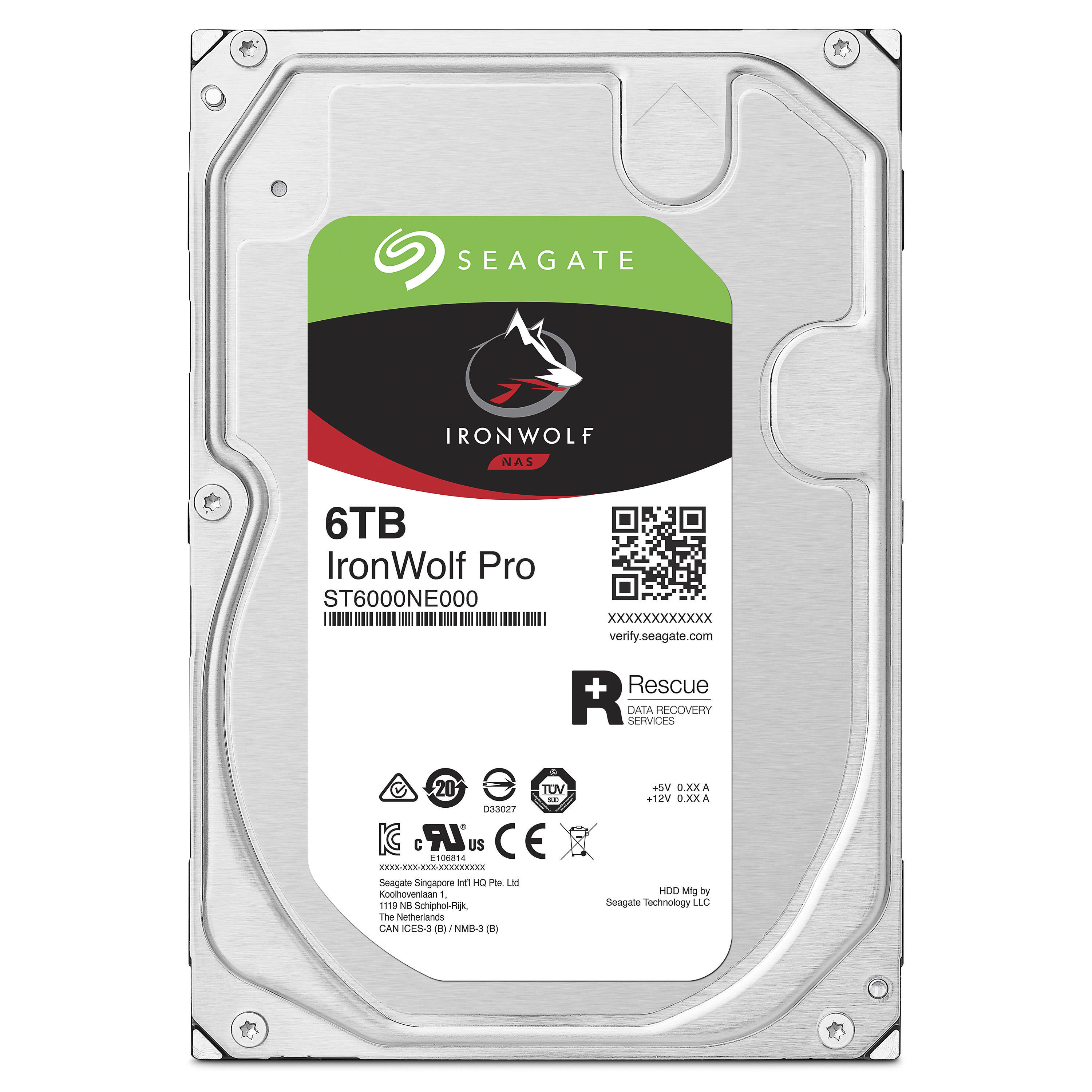 SEAGATE IronWolf Pro Festplatte Bulk, 6 TB HDD SATA 6 Gbps, 3,5 Zoll, intern