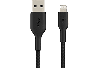 BELKIN CAA002BT1MBK Örgülü 1m Lightning Şarj Kablosu Siyah