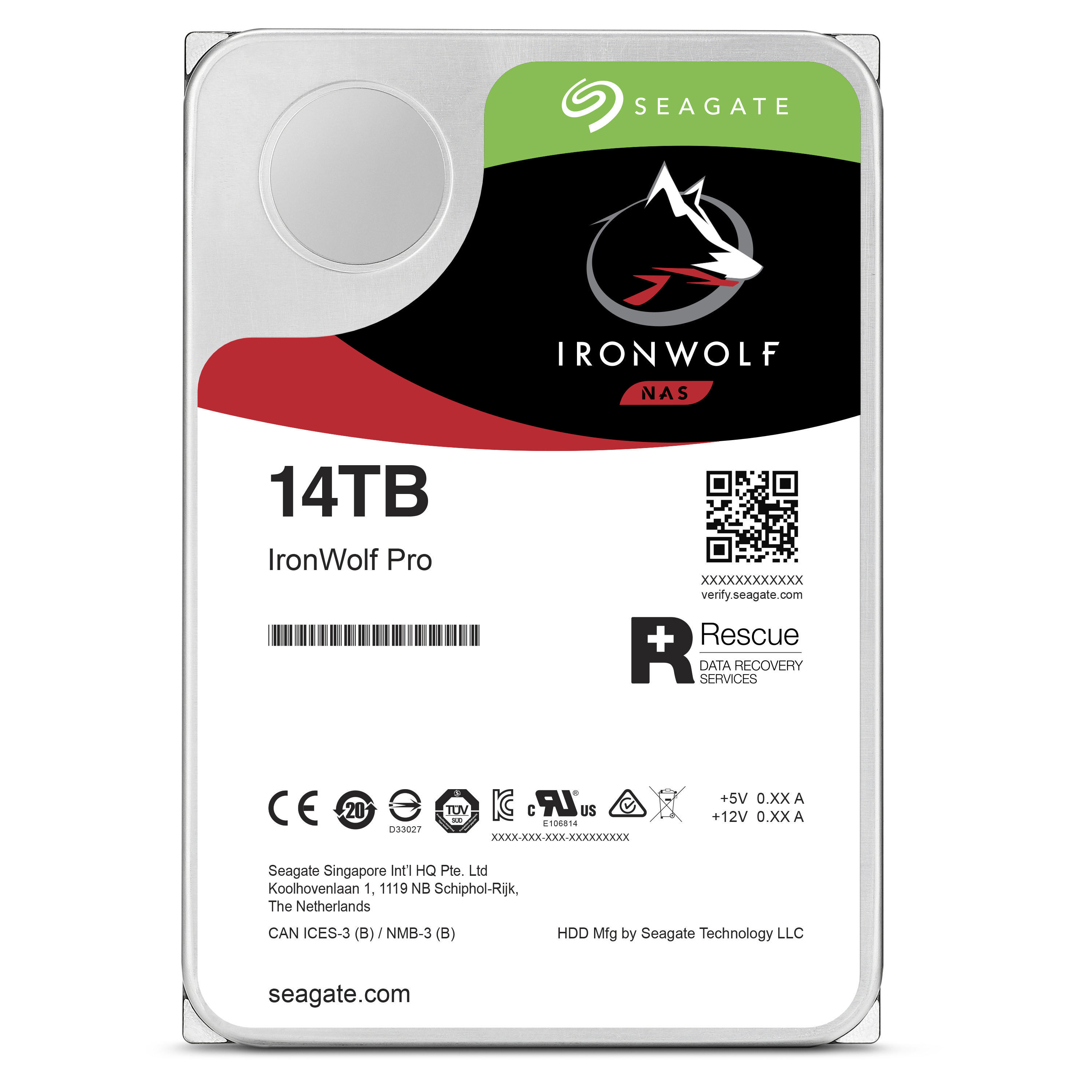 SEAGATE IronWolf Pro Festplatte Bulk, 14 TB HDD SATA 6 Gbps, 3,5 Zoll, intern