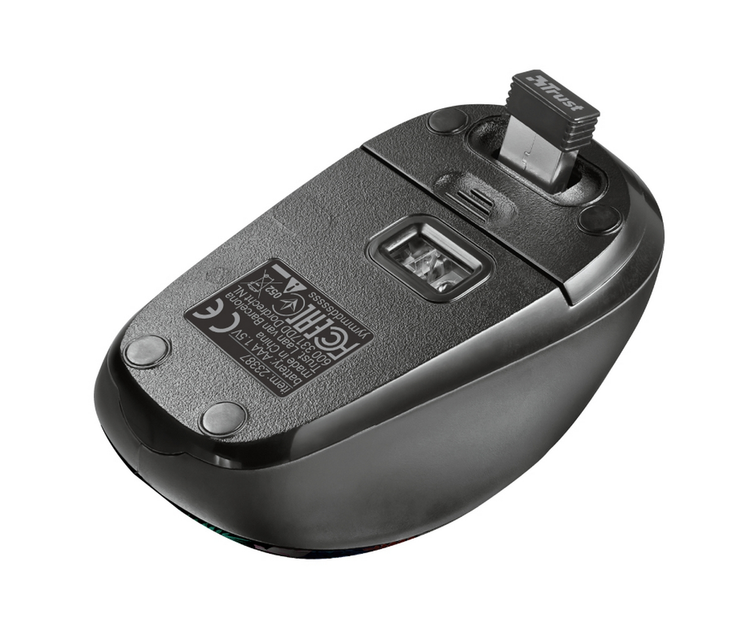 Ratón inalámbrico - Trust Yvi, 1600 ppp, Óptico, Receptor USB, Ambidiestro, Multicolor