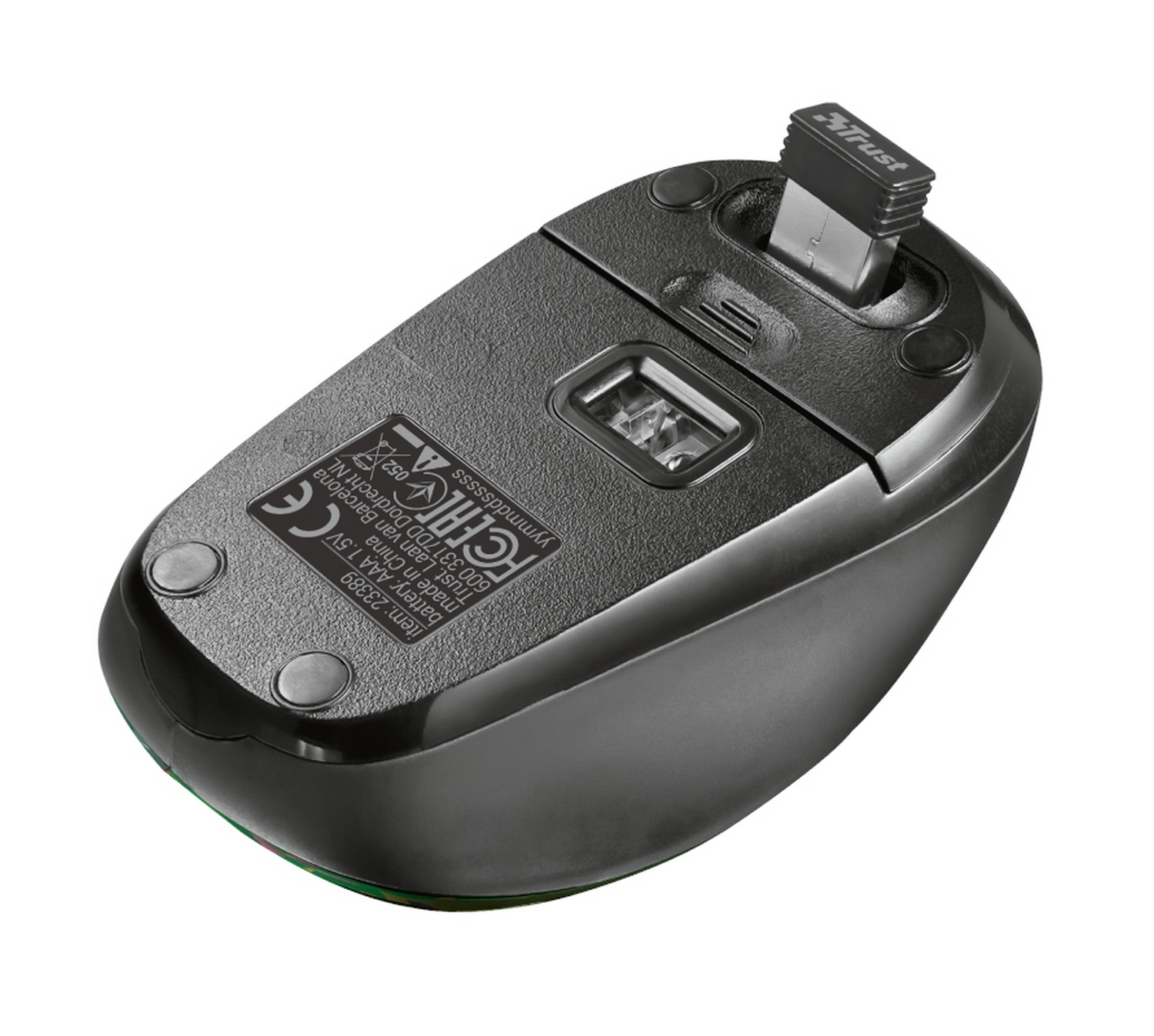 Ratón inalámbrico - Trust Yvi, 1600DPI, Óptico, Receptor USB, Ambidiestro, Multicolor