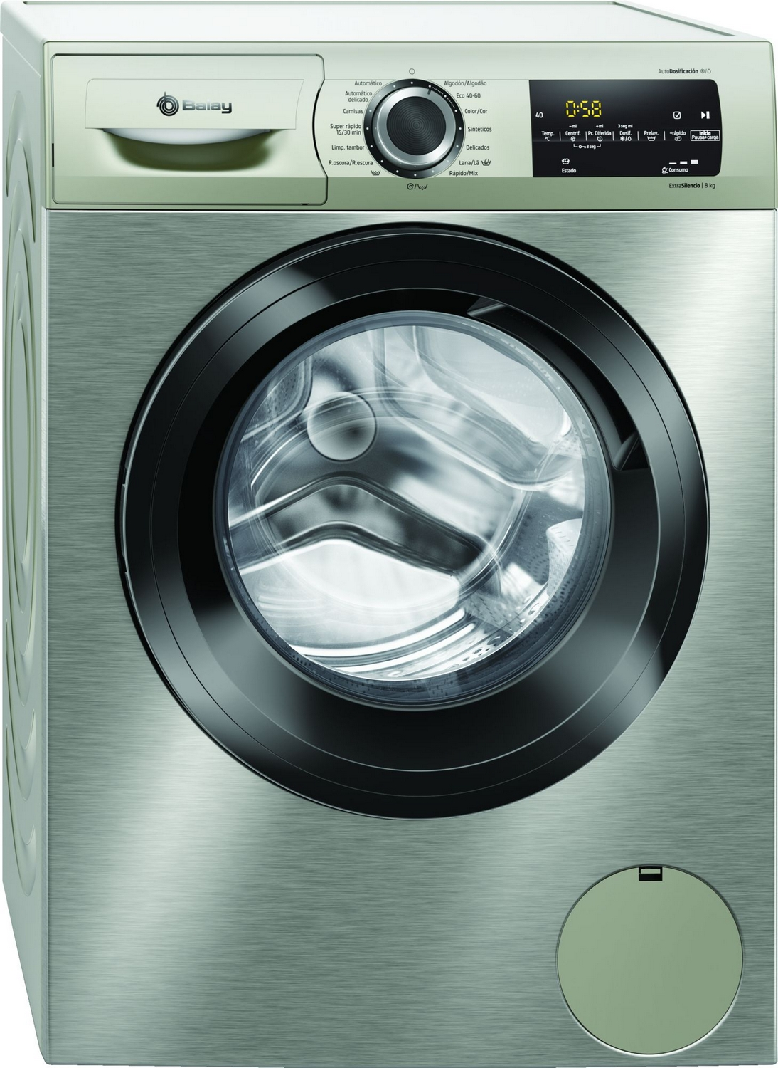 Lavadora carga frontal - Balay 3TS994XD, 9 kg, 1400 rpm, Autodosificación, Inox