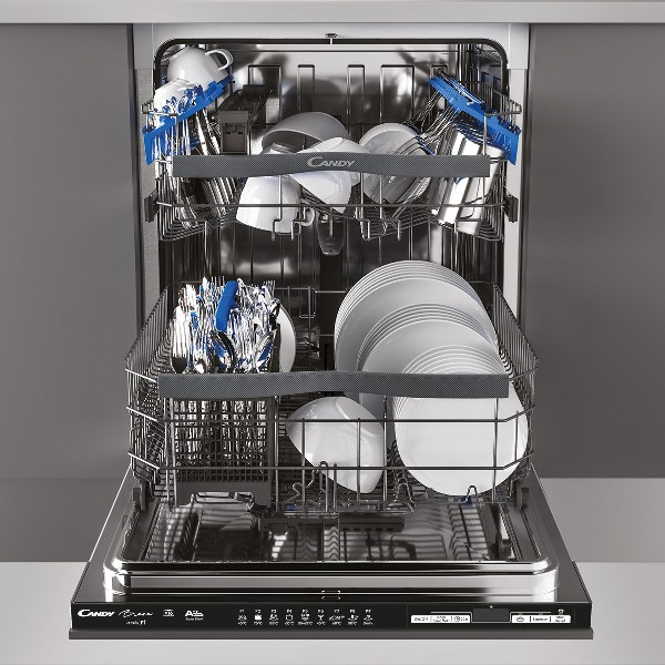Lavavajillas integrable - Candy Brava CDIN 2D620PB, 16 servicios, 9 programas, 60 cm, WiFi, Inox