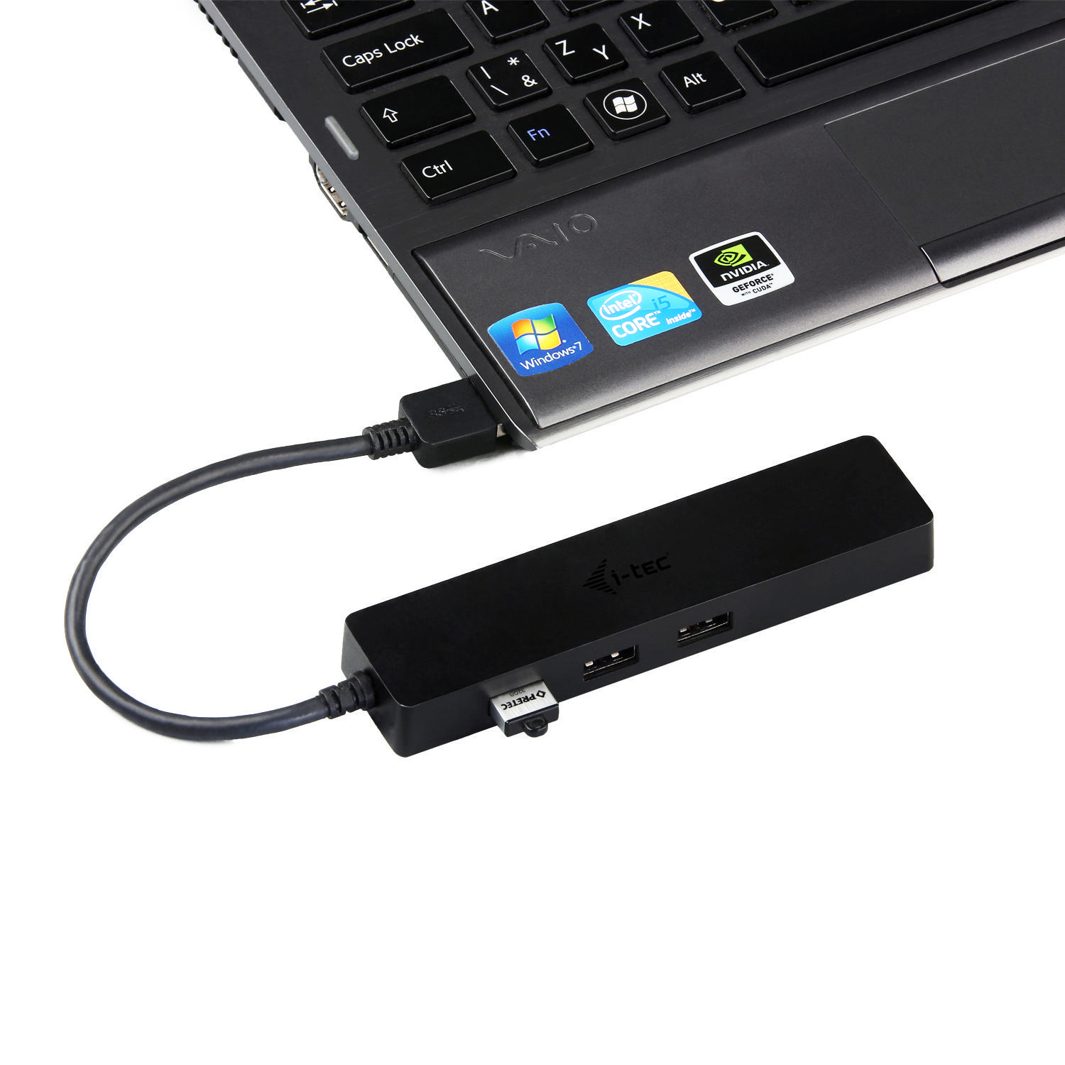 I-TEC U3GL3SLIM USB HUB, Schwarz