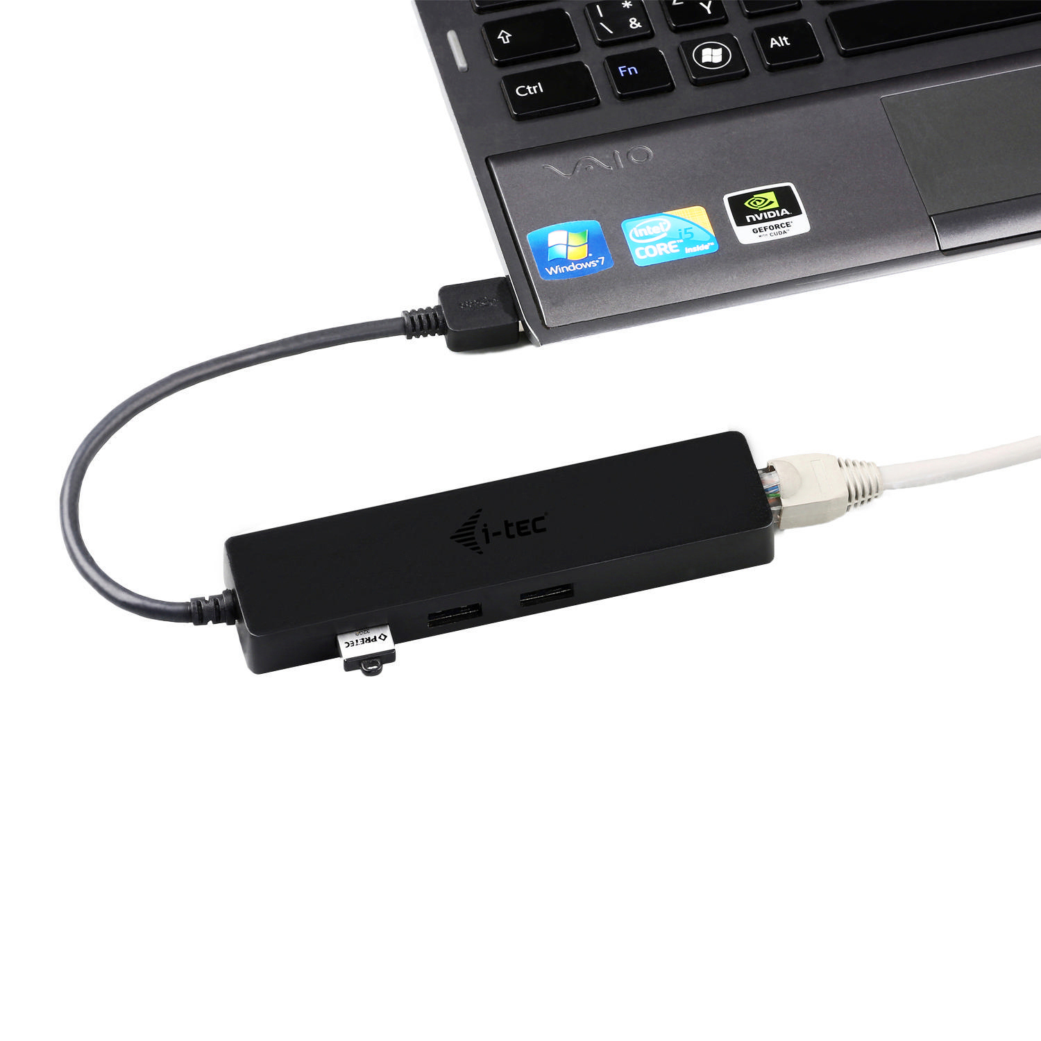 I-TEC U3GL3SLIM USB HUB, Schwarz