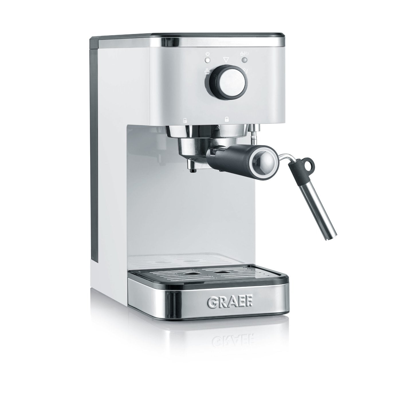 GRAEF Siebträger-Espressomaschine Salita Espresso Weiß Siebträgermaschine (Weiß, 1,400 Watt, 15 bar)