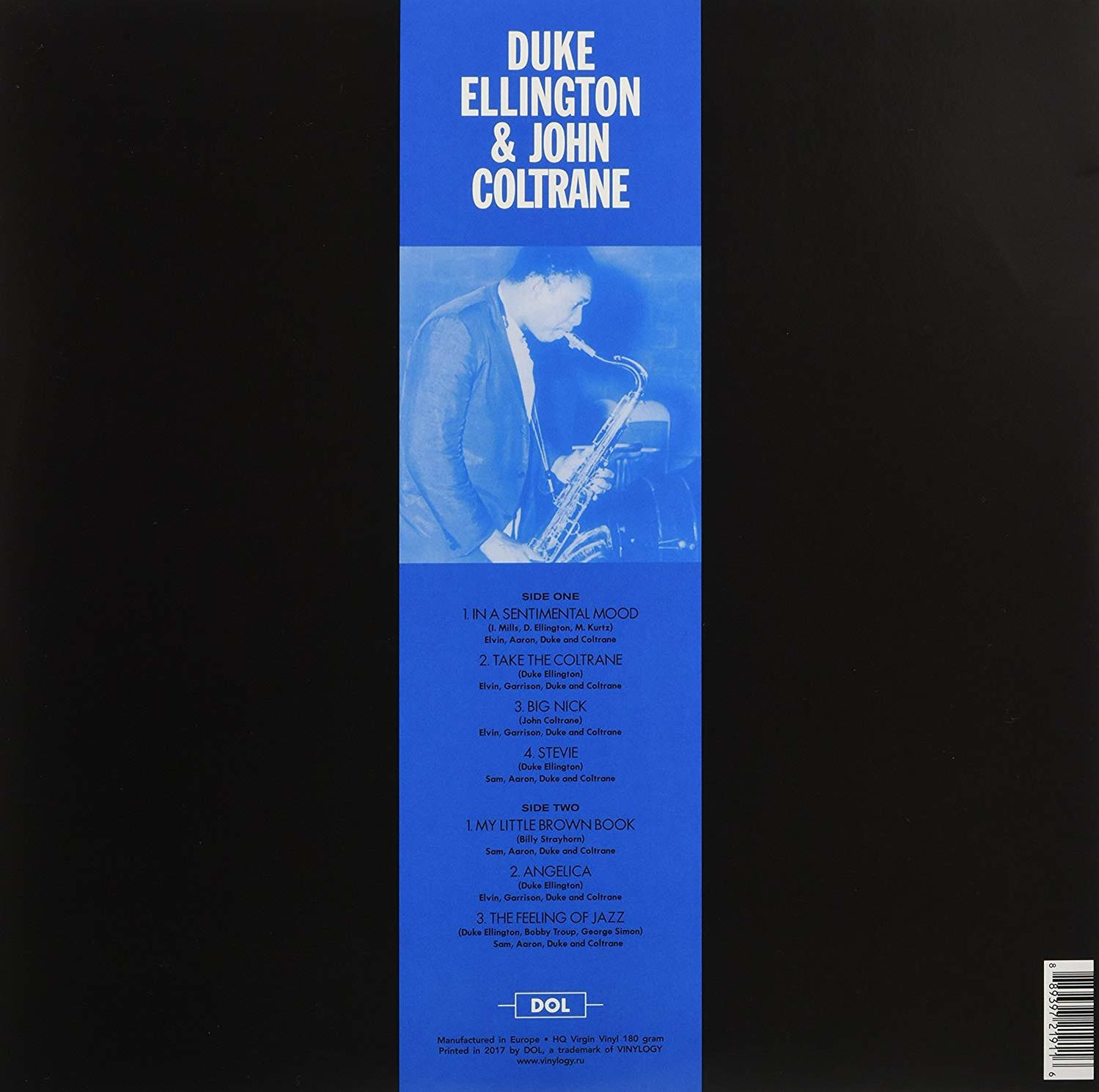 Album borító Duke Ellington & John Coltrane-nel. Egy férfi szaxofonozik.