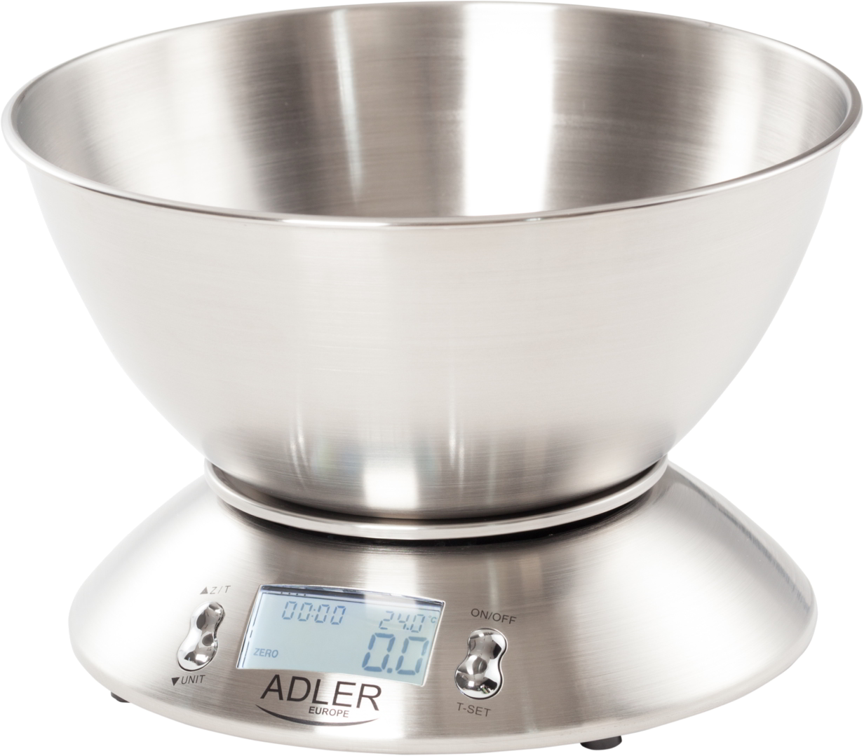 ADLER AD3134 Tálas konyhamérleg, 5kg, inox