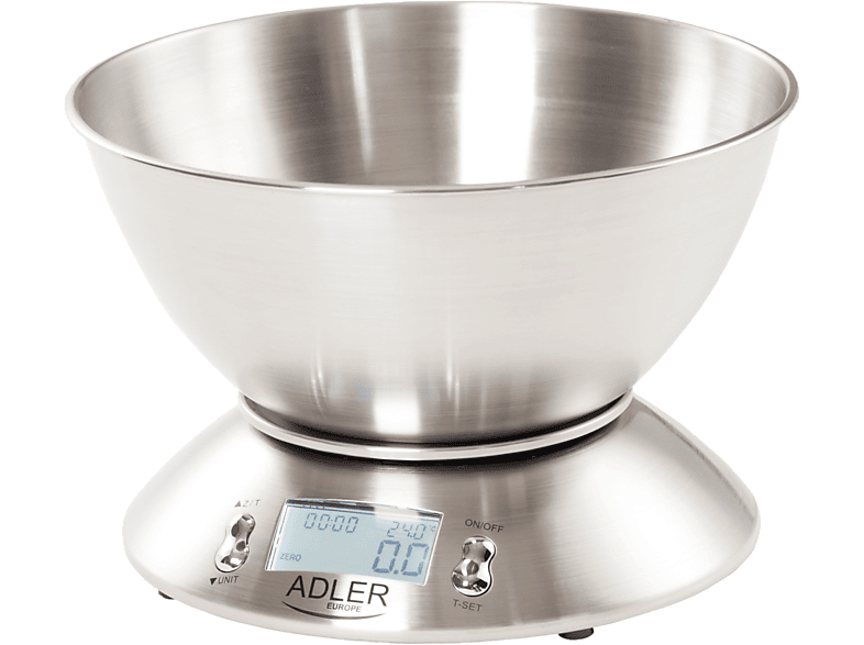 ADLER AD3134 Tálas konyhamérleg, 5kg, inox