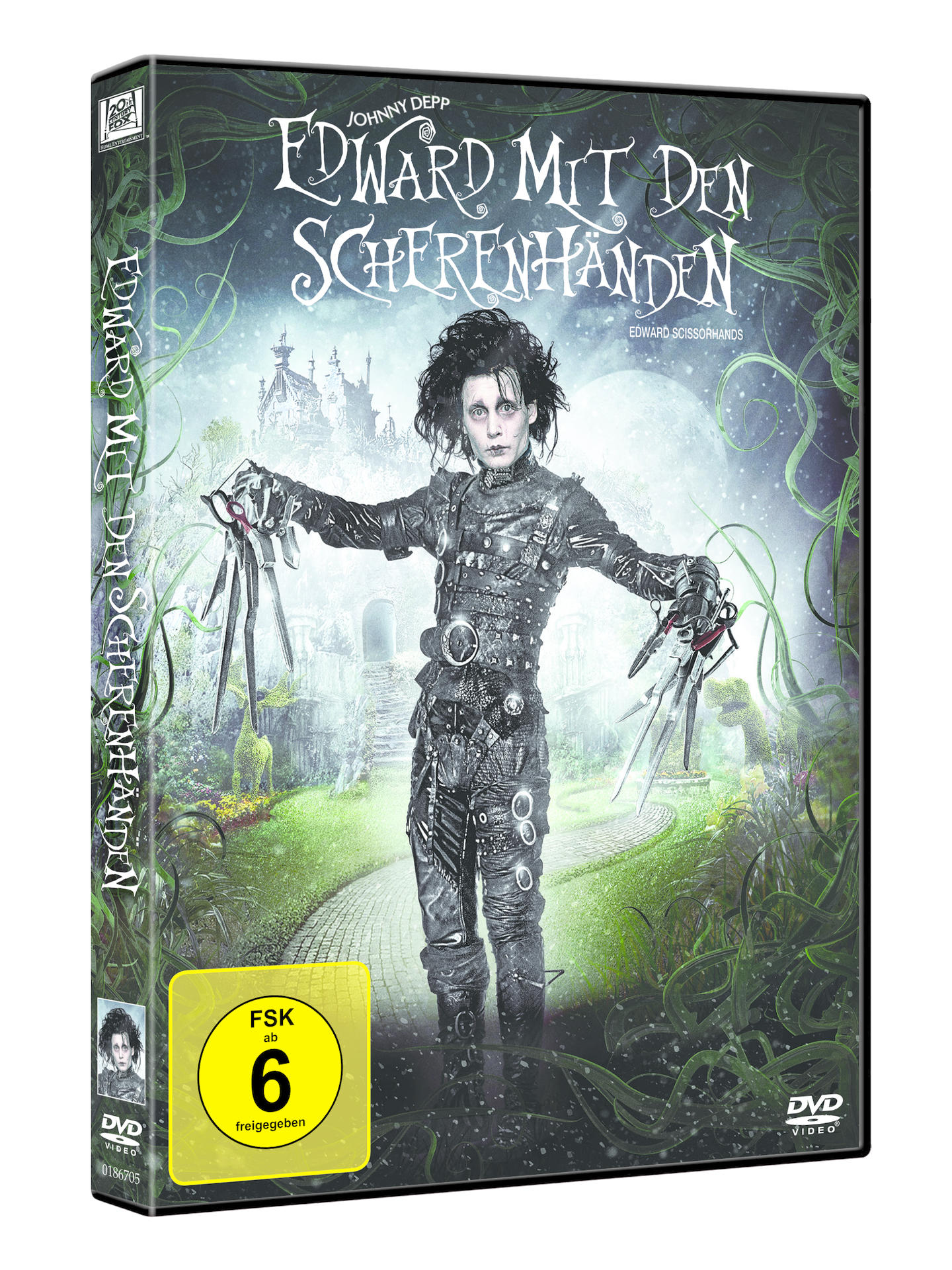 Eine DVD-Hülle mit dem Bild einer Person mit Scheren.