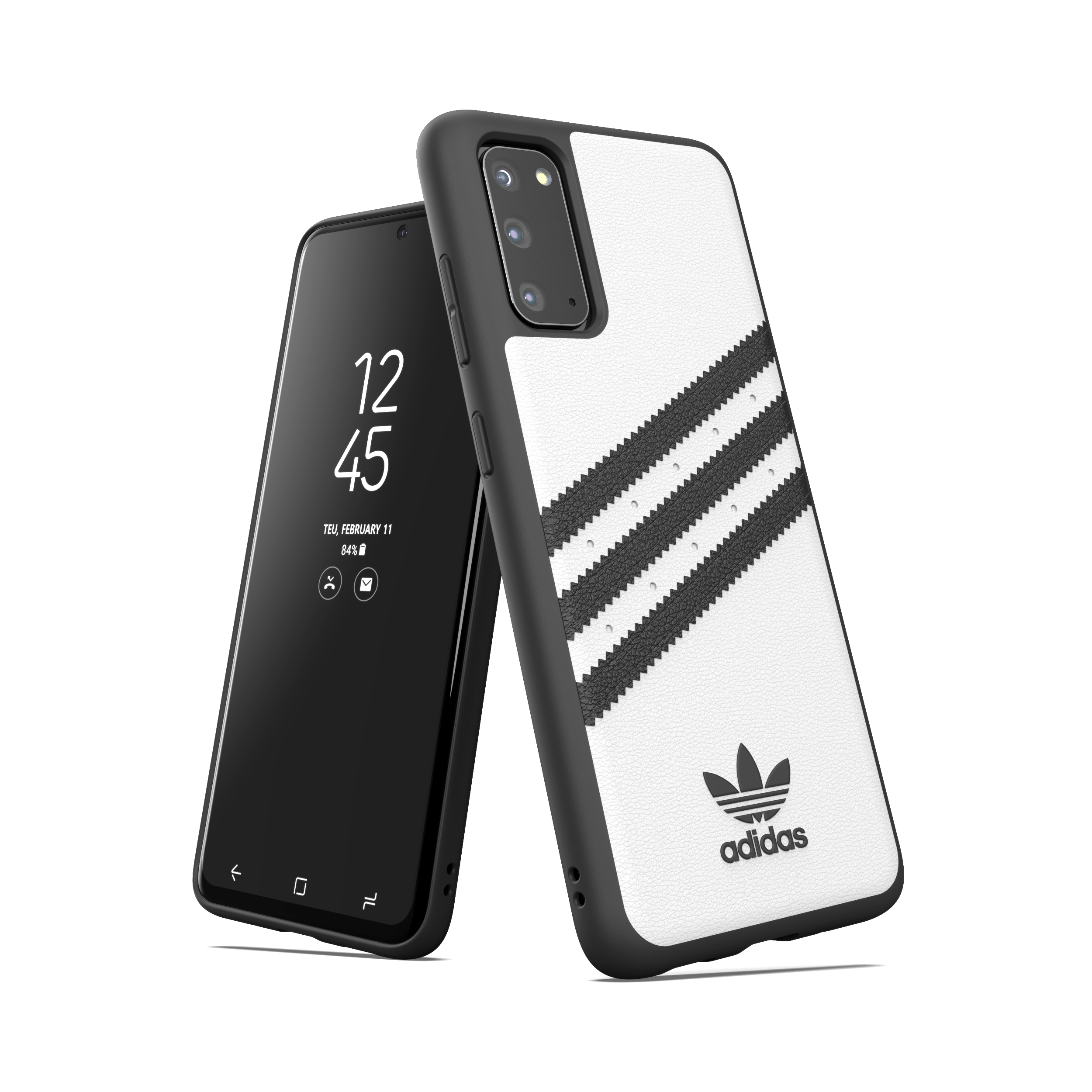 ADIDAS ORIGINALS OR Moulded Case, Backcover, Samsung, Galaxy S20, Weiß/Schwarz