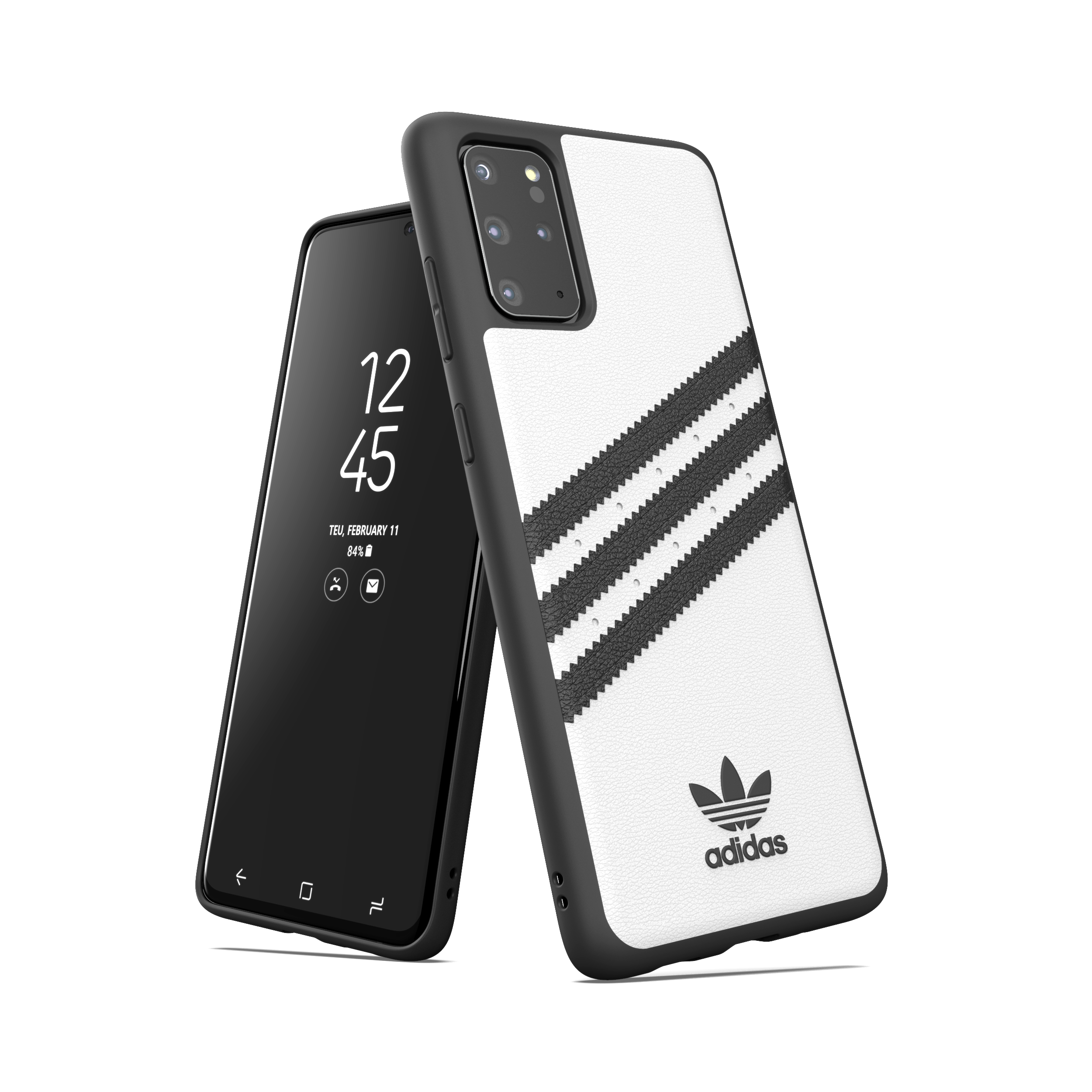 ADIDAS ORIGINALS OR Moulded Case, Backcover, Samsung, Galaxy S20+, Weiß/Schwarz