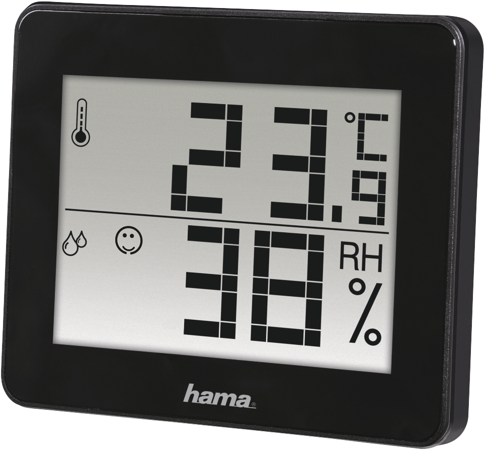 HAMA TH-130 Hő és páratartalom mérő, fekete (186361)