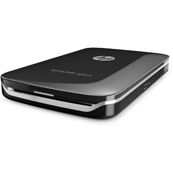 Impresora fotográfica - HP Sprocket Plus, Bluetooth, ZINK, Impresión sin tinta, Compacta, Negro