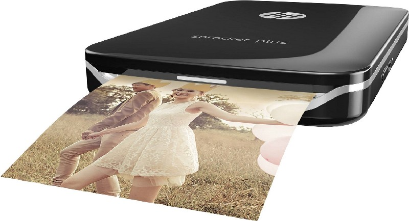Impresora fotográfica - HP Sprocket Plus, Bluetooth, ZINK, Impresión sin tinta, Compacta, Negro