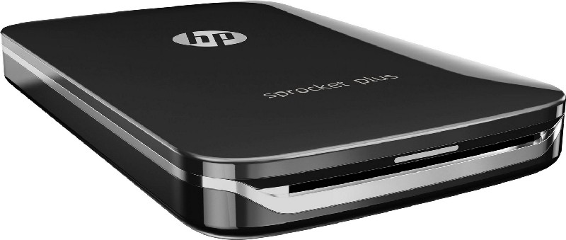 Impresora fotográfica - HP Sprocket Plus, Bluetooth, ZINK, Impresión sin tinta, Compacta, Negro