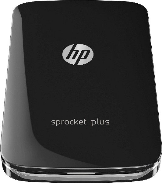 Impresora fotográfica - HP Sprocket Plus, Bluetooth, ZINK, Impresión sin tinta, Compacta, Negro