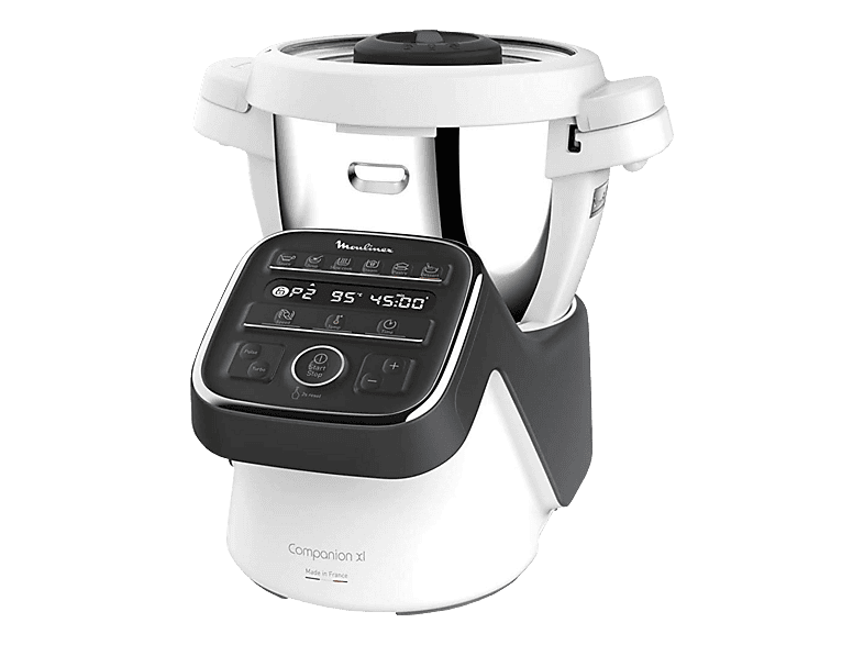 MOULINEX Companion XL HF80C8CH - Küchenmaschine mit Kochfunktion (Grau/Weiss)
