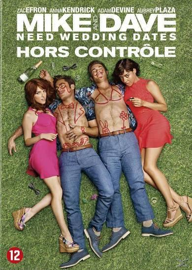 Mike and Dave Need Wedding Dates DVD cover, four people lying on grass, colorful. 