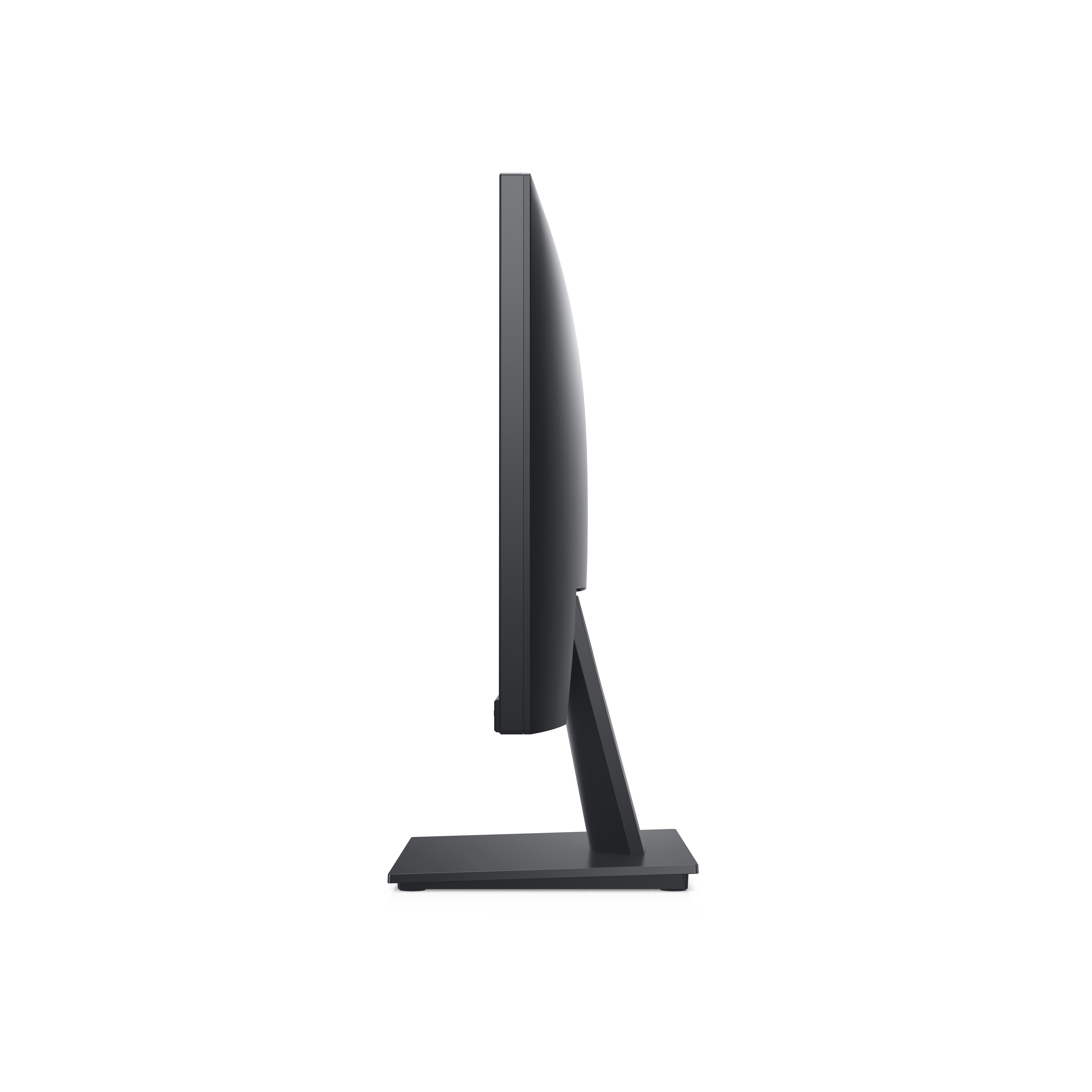 Seitenansicht eines schwarzen Computermonitors.