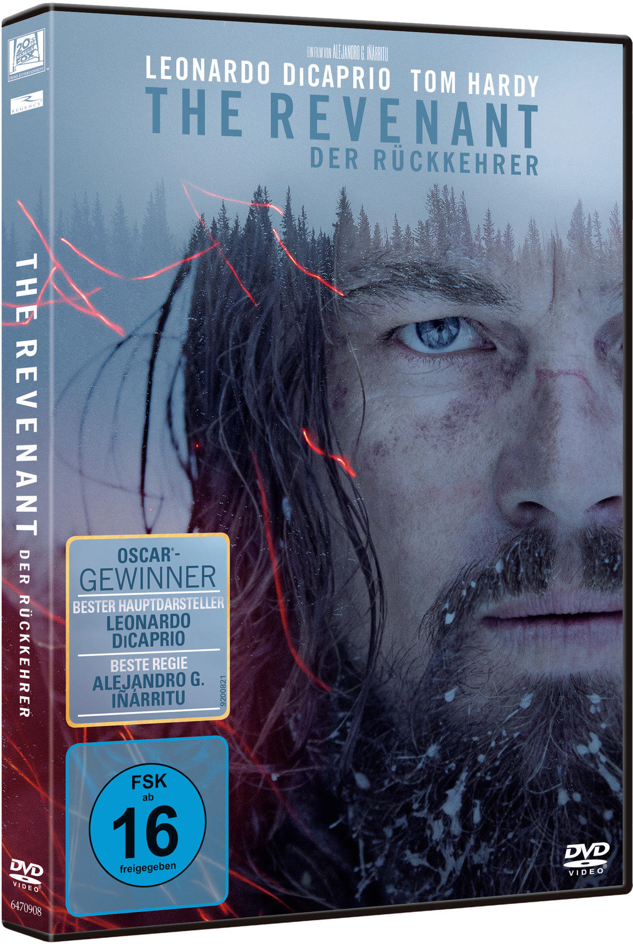 DVD-Cover des Films 'The Revenant' mit Leonardo DiCaprio.