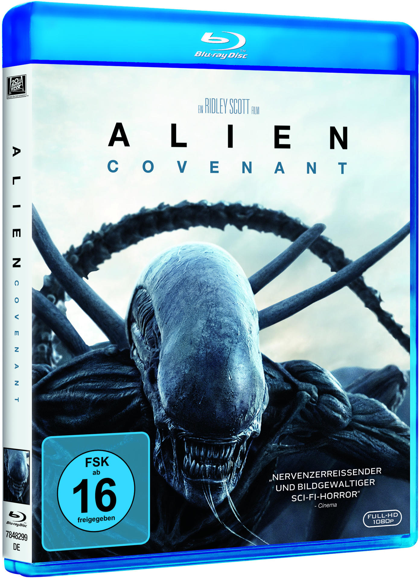 Blu-ray Disc des Films Alien: Covenant mit einem Xenomorph auf dem Cover.